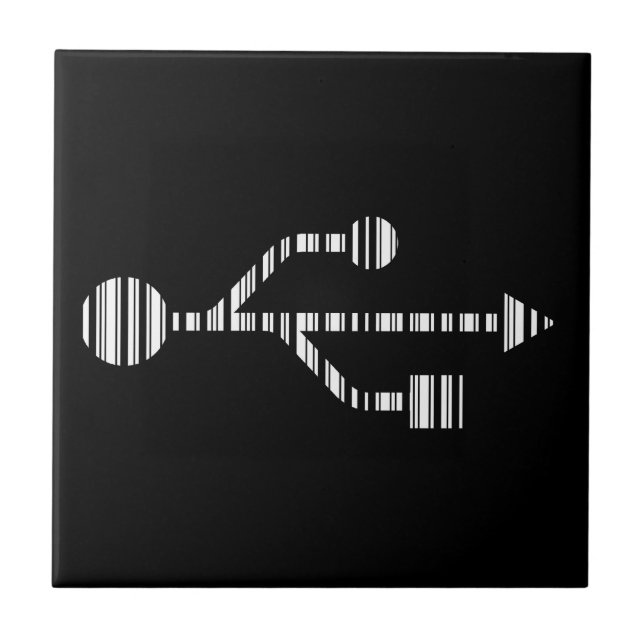 USB LOGO STreckkod Dator Streckkodsmönster Design Kakelplatta (Framsidan)