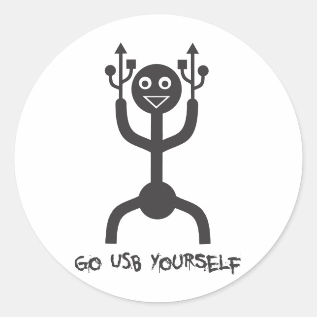 USB-man Runt Klistermärke (Framsida)