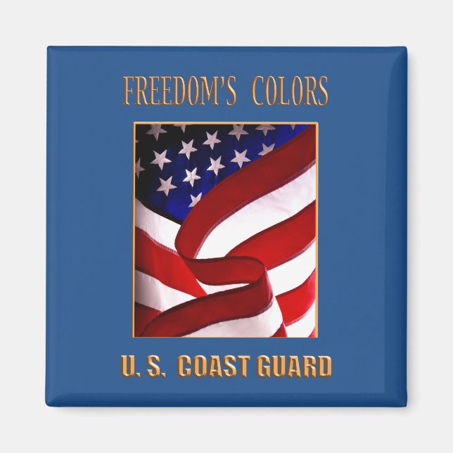 USCG 2 tums fyrkantig magnet. Magnet (Framsidan)