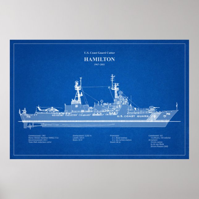 USCG Cutter Hamilton WHC-715 - ABD Poster (Framsidan)