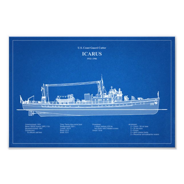 USCG Cutter Icarus wpc-110 - ABD Fototryck (Framsidan)
