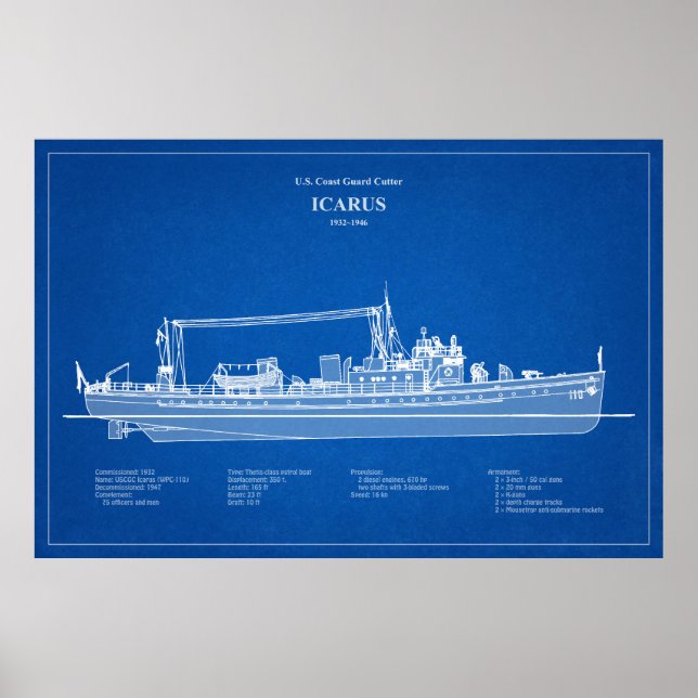USCG Cutter Icarus wpc-110 - ABD Poster (Framsidan)