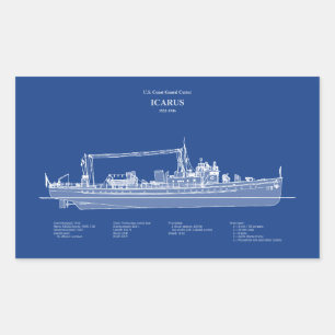 USCG Cutter Icarus wpc-110 - ABD Rektangulärt Klistermärke