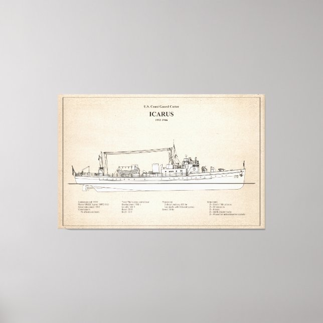 USCG Cutter Icarus wpc-110 - SBD Canvastryck (Framsida)