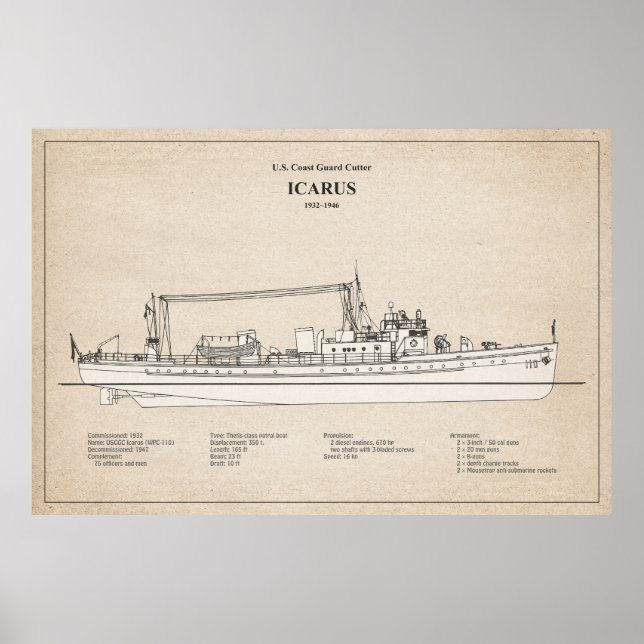 USCG Cutter Icarus wpc-110 - SBD Poster (Framsidan)