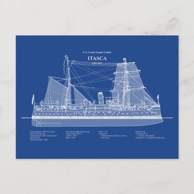 USCG Cutter Itasca - ABD Vykort (Framsida)