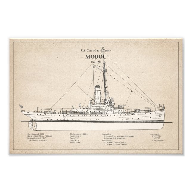 USCG Cutter Modoc wpg-46 - SBD Fototryck (Framsidan)