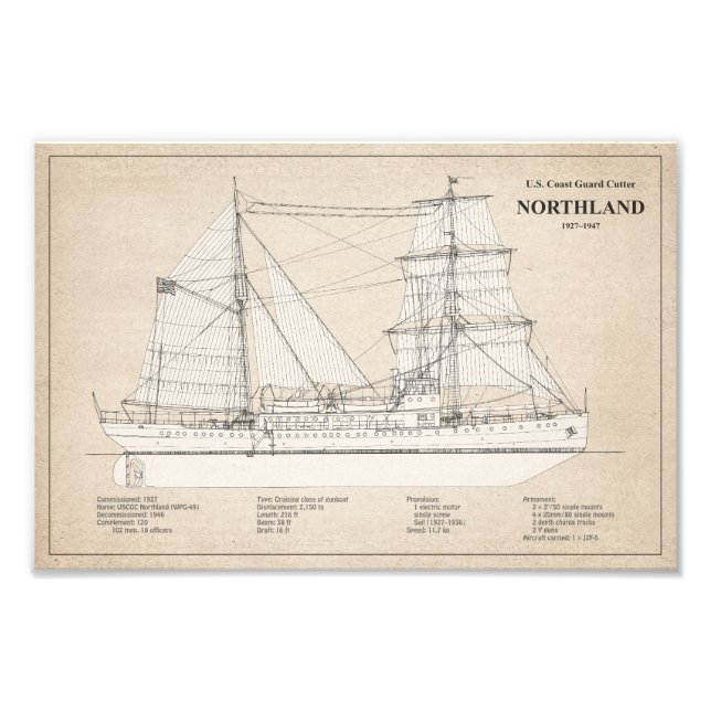 USCG Cutter Northland wpg-49 - SBD Fototryck (Framsidan)
