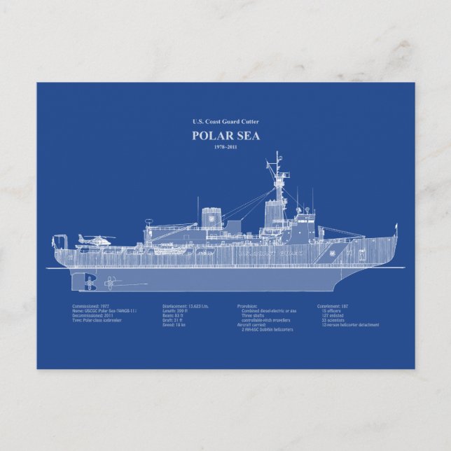 USCG Cutter Polar Sea Wagb-11 - ABD Vykort (Framsida)