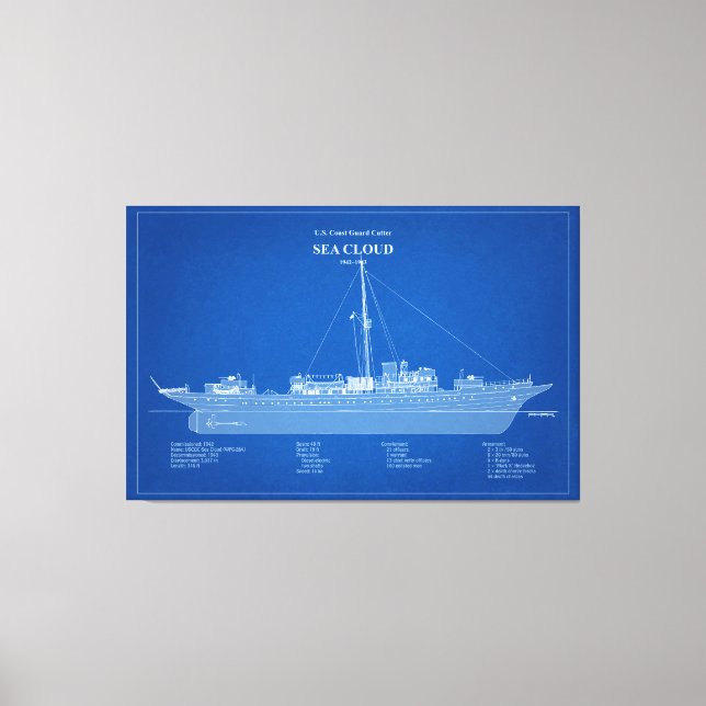USCG Cutter Sea Cloud Wpg-284 - ABD Canvastryck (Framsida)