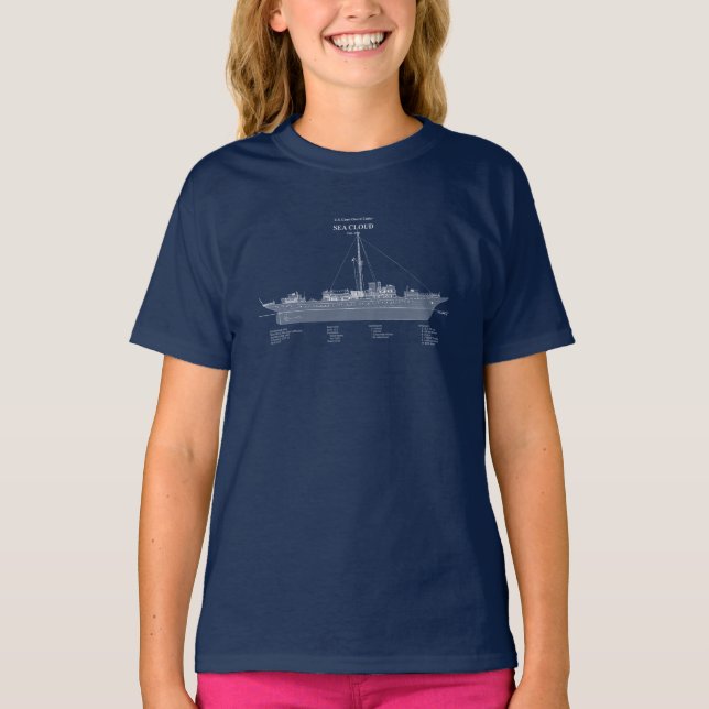 USCG Cutter Sea Cloud Wpg-284 - ABD T Shirt (Framsida)