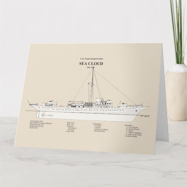 USCG Cutter Sea Cloud wpg-284 - SBD Tack Kort (Framsida)