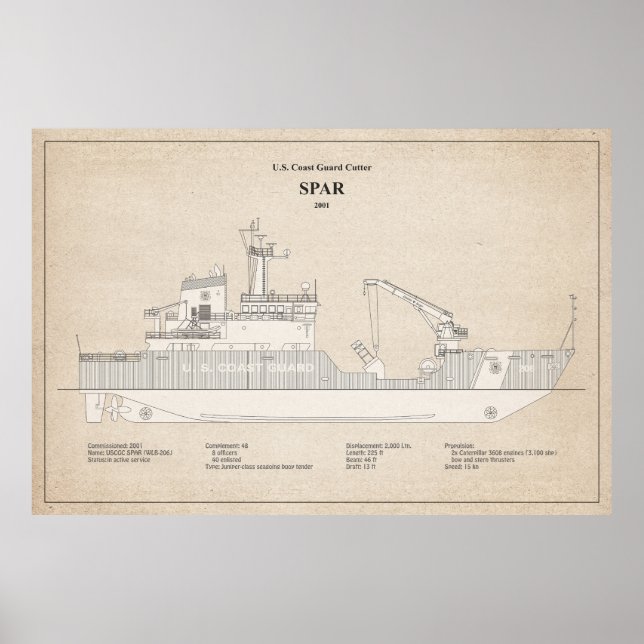 USCG Cutter Spar wlb-206 - SBD Poster (Framsidan)