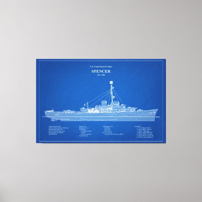 USCG Cutter Spencer wpg-36 - ABD Canvastryck (Framsida)