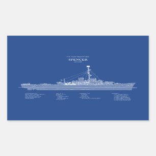 USCG Cutter Spencer wpg-36 - ABD Rektangulärt Klistermärke