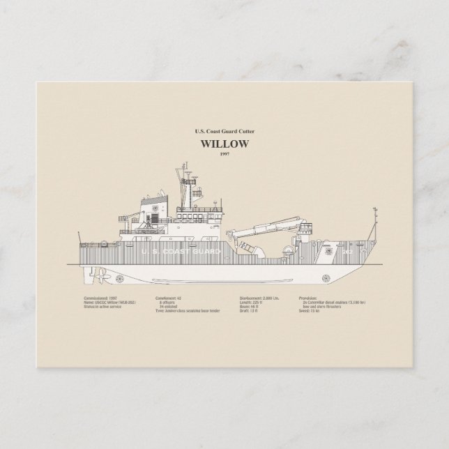 USCG Cutter Willow wlb-202 - SBD Vykort (Framsida)