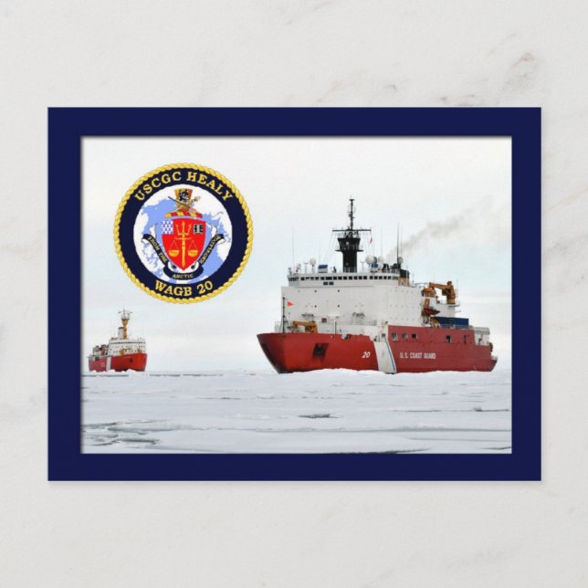 USCG isbrytare HEALY, Beaufort Sea, Alaska Vykort (Framsida)