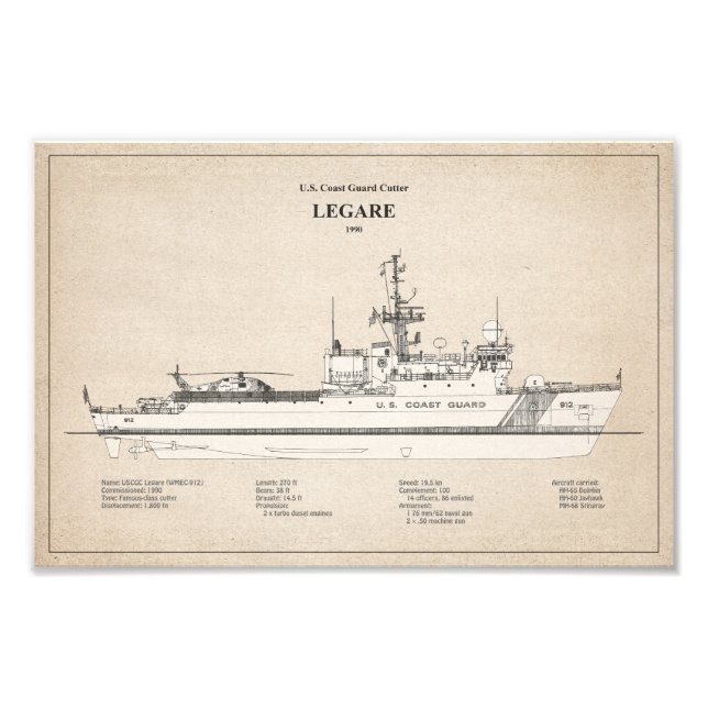 USCG Legare wmec-912 - SBD Fototryck (Framsidan)