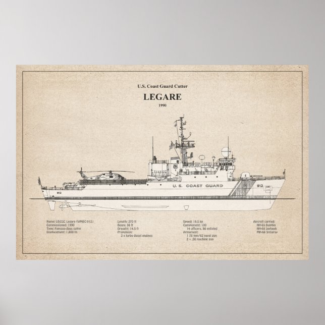 USCG Legare wmec-912 - SBD Poster (Framsidan)