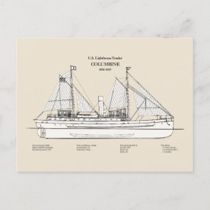 USCG Lighthouse Tender Columbine - SBD Vykort