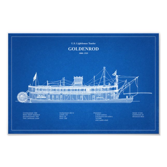 USCG Lighthouse Tender Goldenrod - ABD Fototryck (Framsidan)