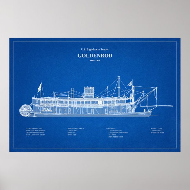 USCG Lighthouse Tender Goldenrod - ABD Poster (Framsidan)