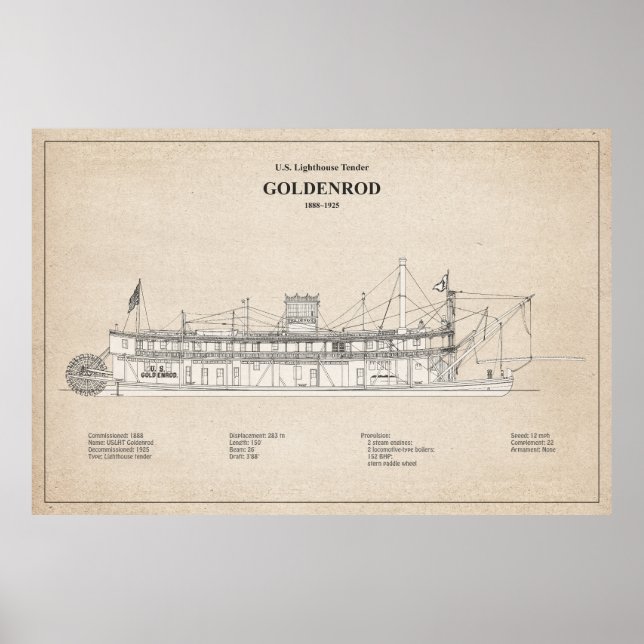 USCG Lighthouse Tender Goldenrod - SBD Poster (Framsidan)