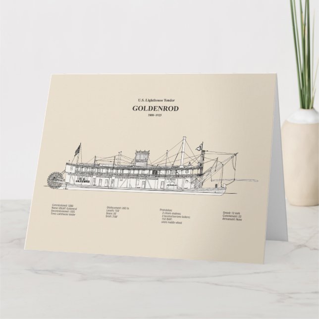 USCG Lighthouse Tender Goldenrod - SBD Tack Kort (Framsida)