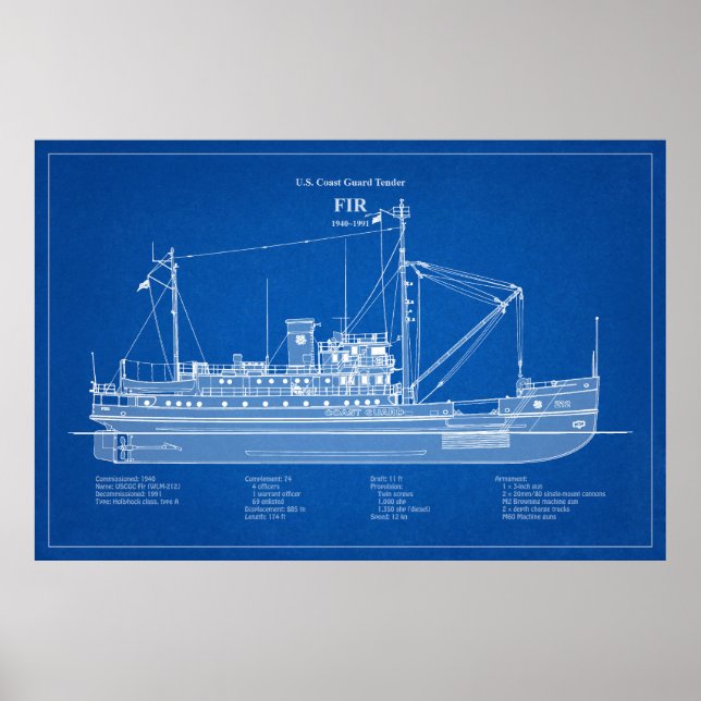 USCG Tender Fir wlm-212 - ABD Poster (Framsidan)