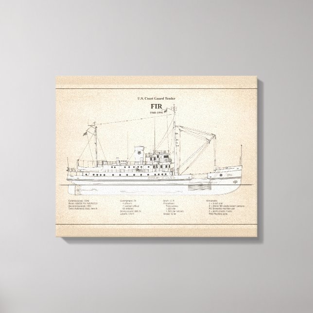 USCG Tender Fir wlm-212 - SBD Canvastryck (Framsida)