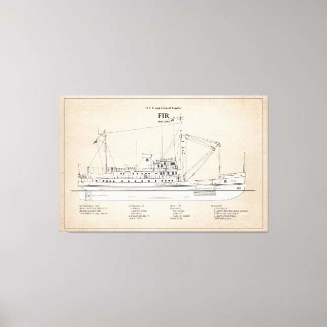 USCG Tender Fir wlm-212 - SBD Canvastryck (Framsida)