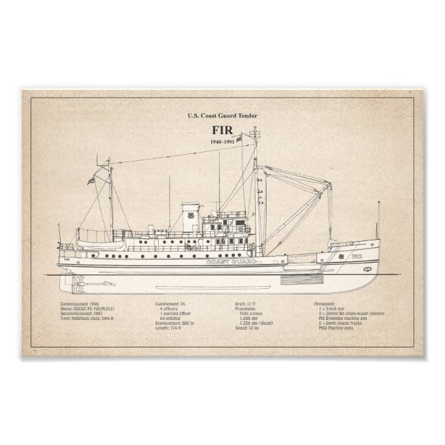 USCG Tender Fir wlm-212 - SBD Fototryck (Framsidan)