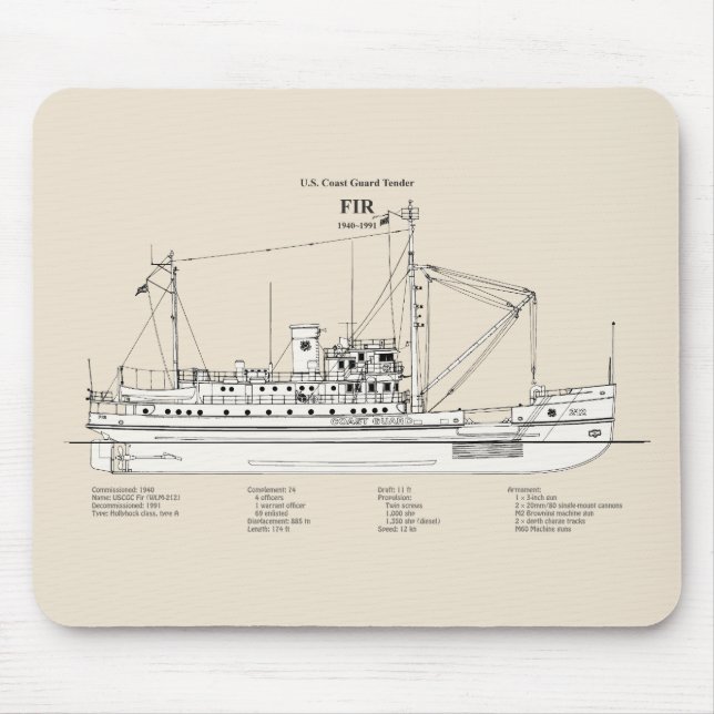 USCG Tender Fir wlm-212 - SBD Musmatta (Framsidan)