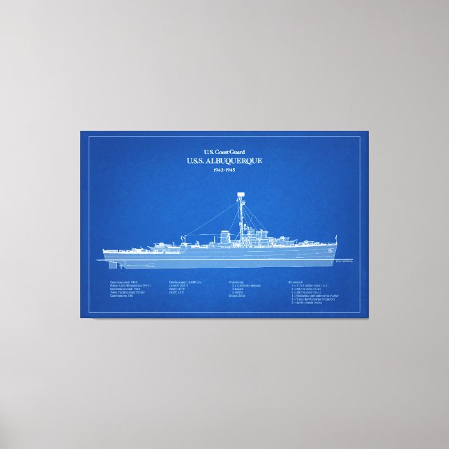 USCG USS Albuquerque PF-7 - ABD Canvastryck (Framsida)