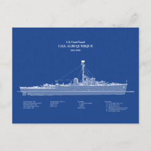 USCG USS Albuquerque PF-7 - ABD Vykort