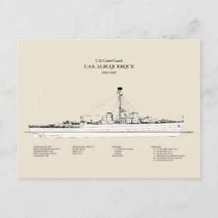 USCG USS Albuquerque PF-7 - SBD Vykort