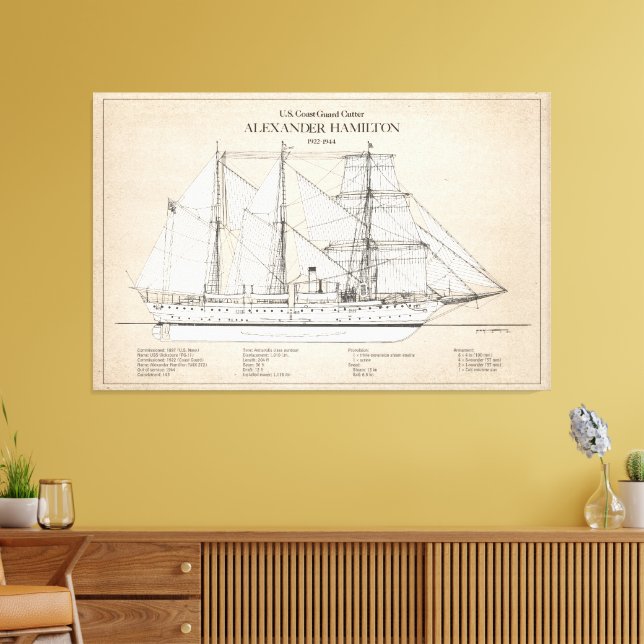 USCGC Alexander Hamilton wix-272 - SBD Canvastryck (Insitu (Vardagsrum))