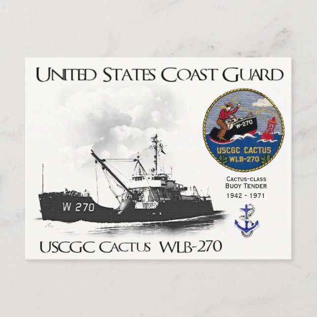 USCGC CACTUS WLB-270 BUOY ANBUD VYKORT (Framsida)