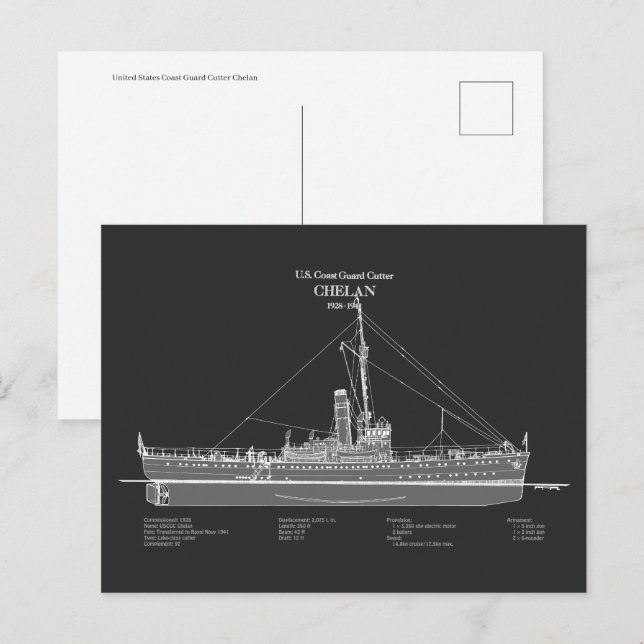 USCGC Chelan - ABD Vykort (Fram/baksida)
