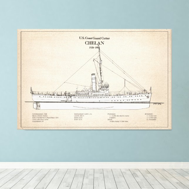 USCGC Chelan - SBD Canvastryck (Insitu (trägolv))