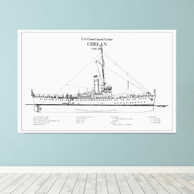 USCGC Chelan - SBD Canvastryck (Insitu (trägolv))
