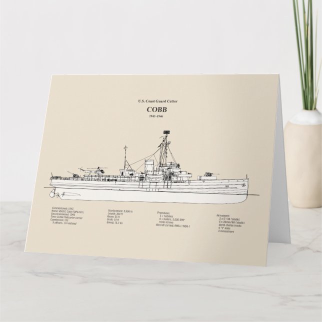 USCGC Cobb wpg-181 - SBD Tack Kort (Framsida)