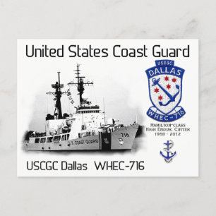 USCGC DALLAS WHEC-716 - CUTTER - POSTCARD VYKORT