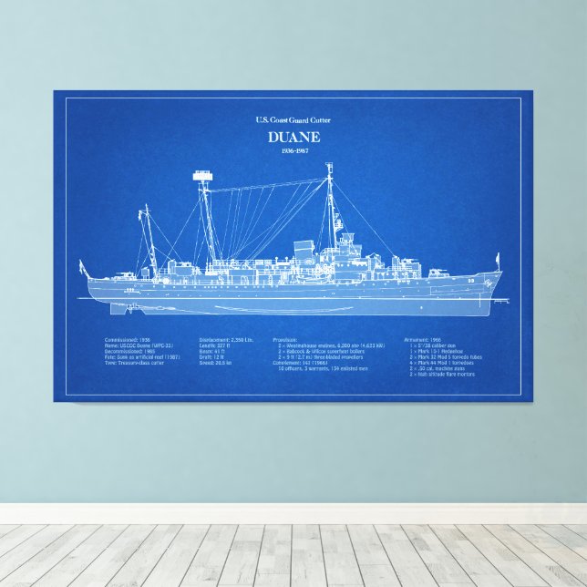 USCGC Duane wpg-33 - ABD Canvastryck (Insitu (trägolv))