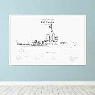 USCGC Escanaba wpc-77 - BD Canvastryck