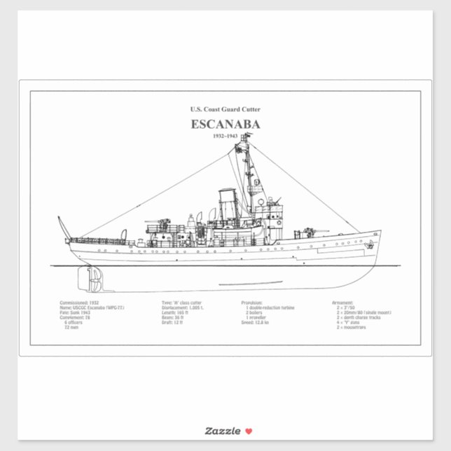 USCGC Escanaba wpc-77 - BD Klistermärken (Ark)