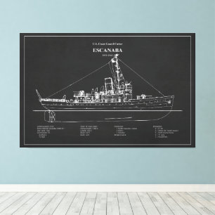 USCGC Escanaba wpc-77 - PD Canvastryck