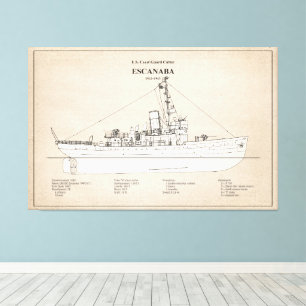 USCGC Escanaba wpc-77 - SBD Canvastryck