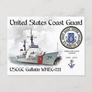 USCGC Gallatin WHEC-721 Cutter Vykort