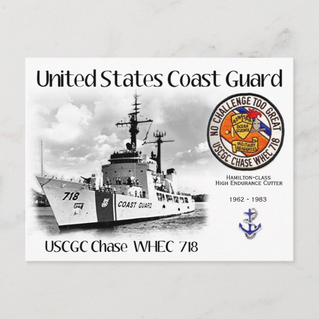 USCGC-KASE WHEC 718 CUTTER VYKORT (Framsida)